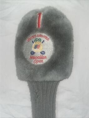 Vintage United Airlines Hawaiian Open Driver Head Cover Gray.